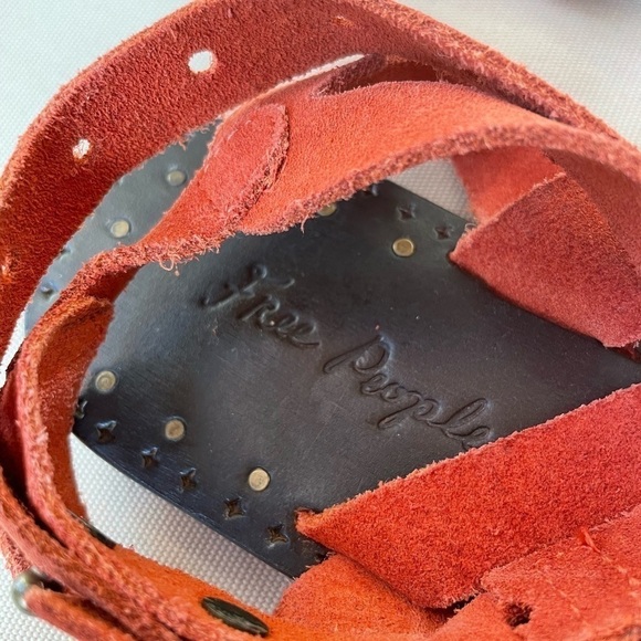 Free‎ People Sunever Suede Gladiator Sandal in Red Size 10 - Picture 5 of 10